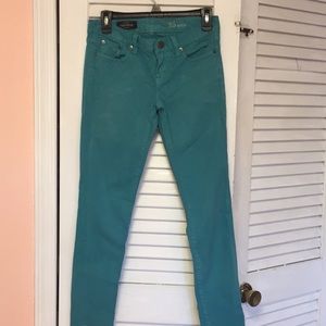 J Crew turquoise Toothpick jeans. Size 25